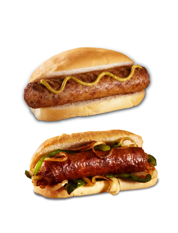 Two Gourmet Sausage Sandwiches PNG Transparent