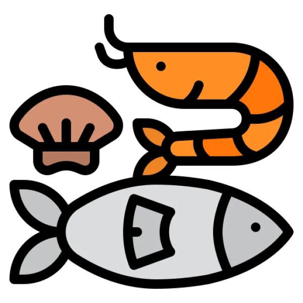 Seafood and Mushroom Icons PNG Transparent Background