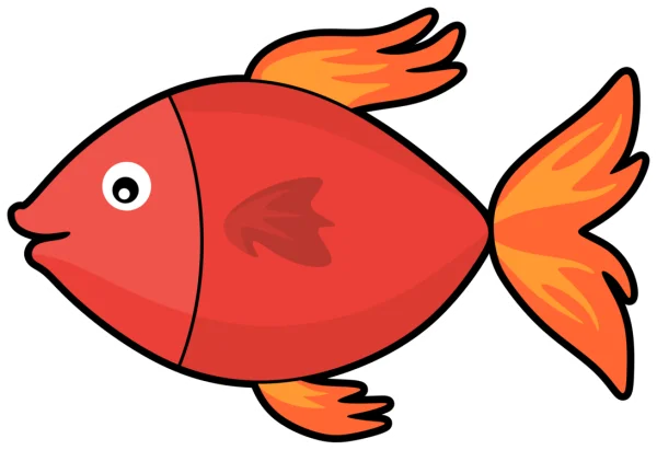 Cute Red Cartoon Fish PNG Transparent Background