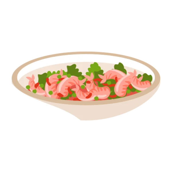 Shrimp Salad Bowl PNG Transparent Background