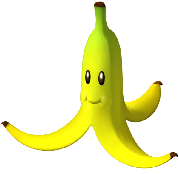 Mario Kart Banana Peel Character PNG Transparent