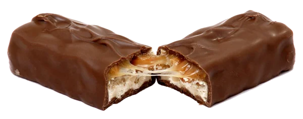 Broken Chocolate Bar with Caramel and Nougat PNG