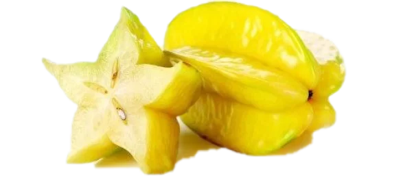 Star Fruit Whole and Sliced PNG Transparent Background