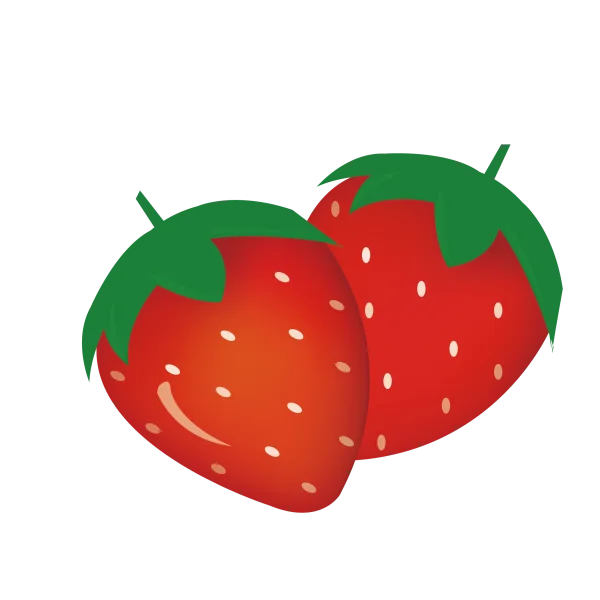 Two Fresh Strawberries PNG Transparent Background