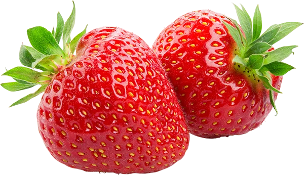 Two Fresh Strawberries PNG Transparent Background