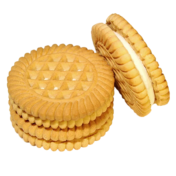 Stack of Cream-Filled Cookies PNG Transparent Background