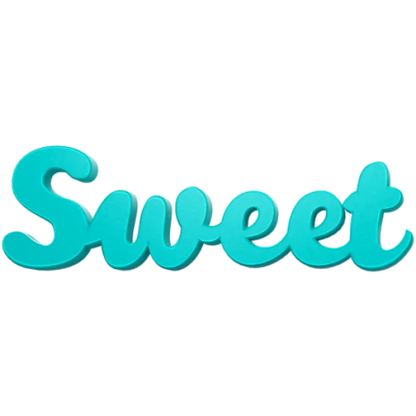 Turquoise 3D "Sweet" Word Art PNG Transparent Background