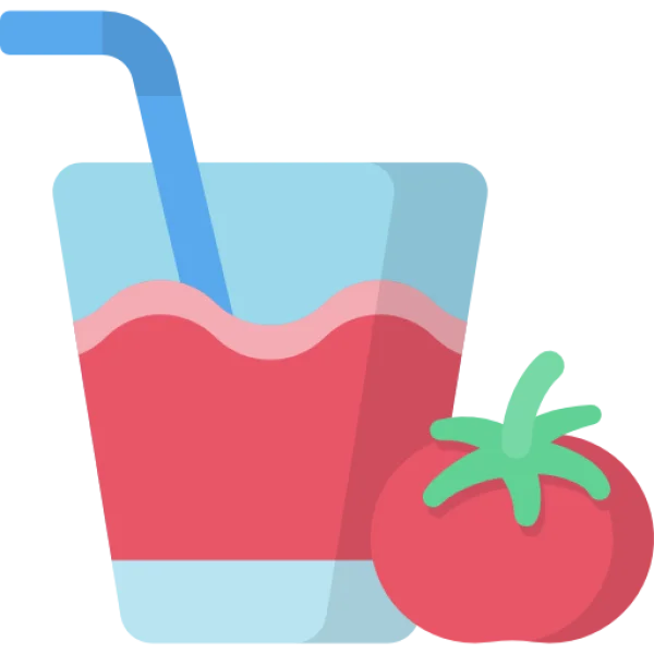 Tomato Juice Glass with Whole Tomato PNG