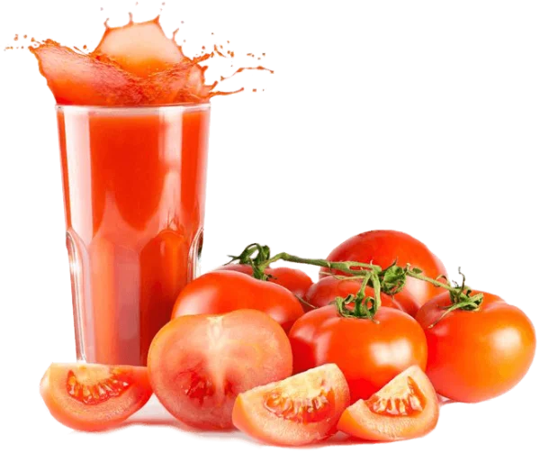 Tomato Juice Splash with Fresh Tomatoes PNG Transparent