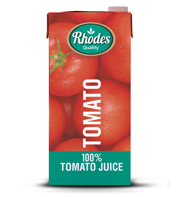 Rhodes Quality 100% Tomato Juice Carton PNG Transparent Background