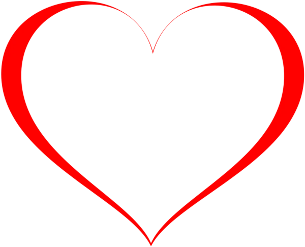 Red Heart Outline PNG Transparent Background