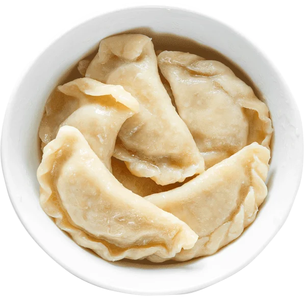 Bowl of Pierogi Dumplings PNG Transparent Background
