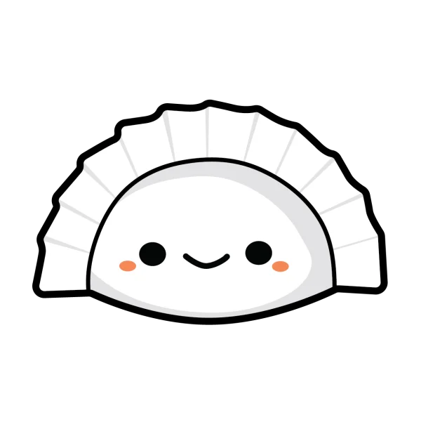 Cute Smiling Dumpling Icon PNG Transparent Background