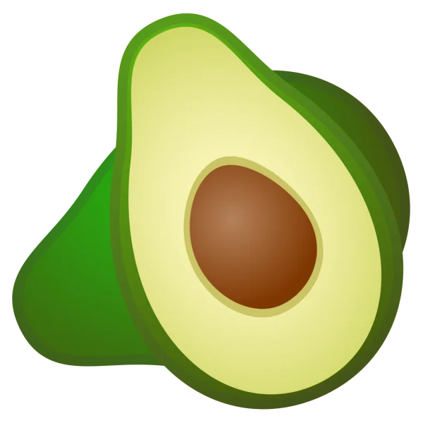 Half Avocado with Pit PNG Transparent Background