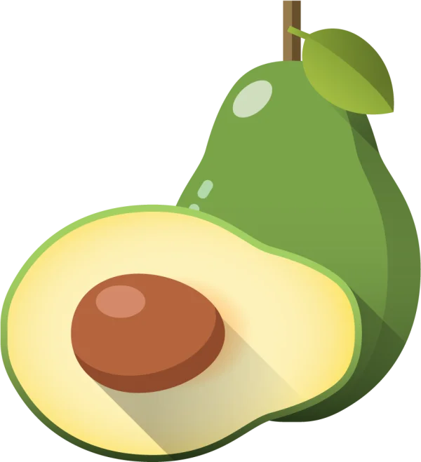 Flat Design Avocado PNG Transparent Background