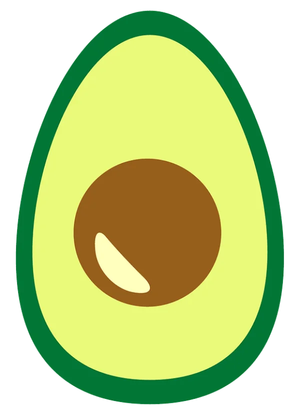 Simple Avocado Half PNG Transparent Background
