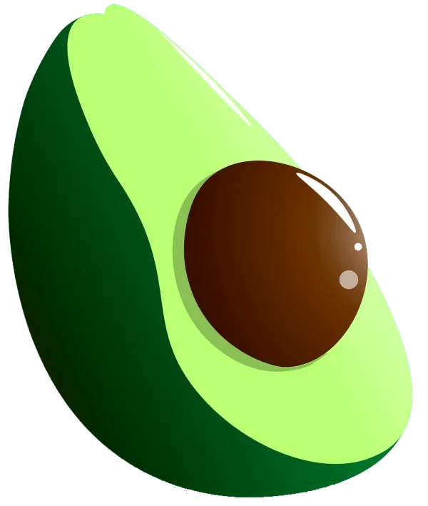 Avocado Half with Seed PNG Transparent