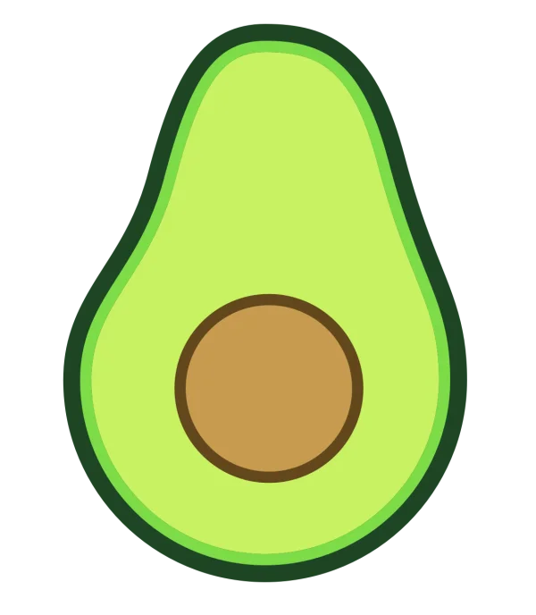 Avocado Half with Pit PNG Transparent Background
