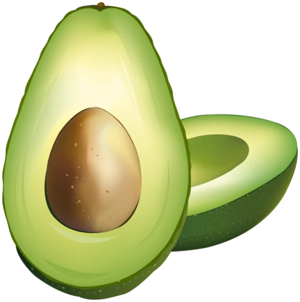 Avocado Half PNG Transparent Background