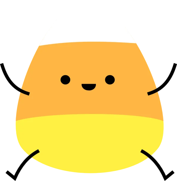 Cute Candy Corn Character PNG Transparent Background