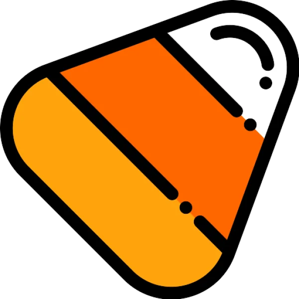 Stylized Candy Corn Icon PNG Transparent Background
