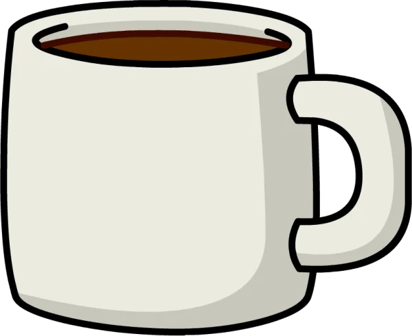 White Coffee Mug Cartoon PNG Transparent