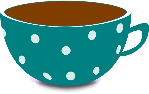 Teal Polka Dot Coffee Cup PNG Transparent