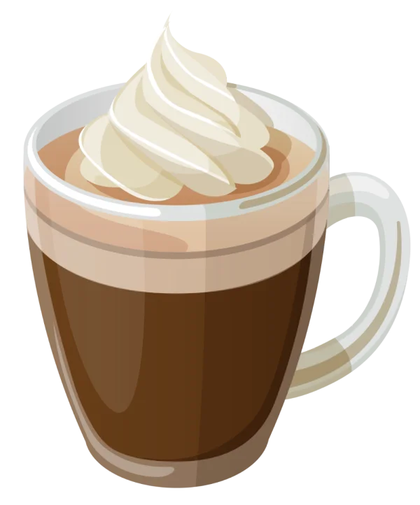 Coffee Mug with Whipped Cream PNG Transparent