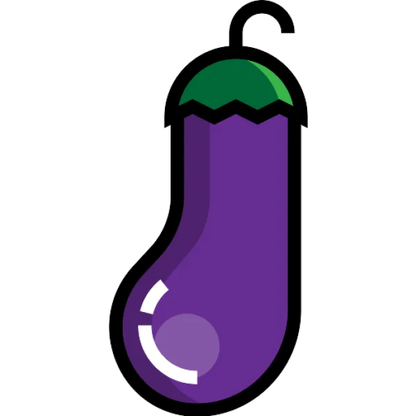 Stylized Eggplant Icon PNG Transparent