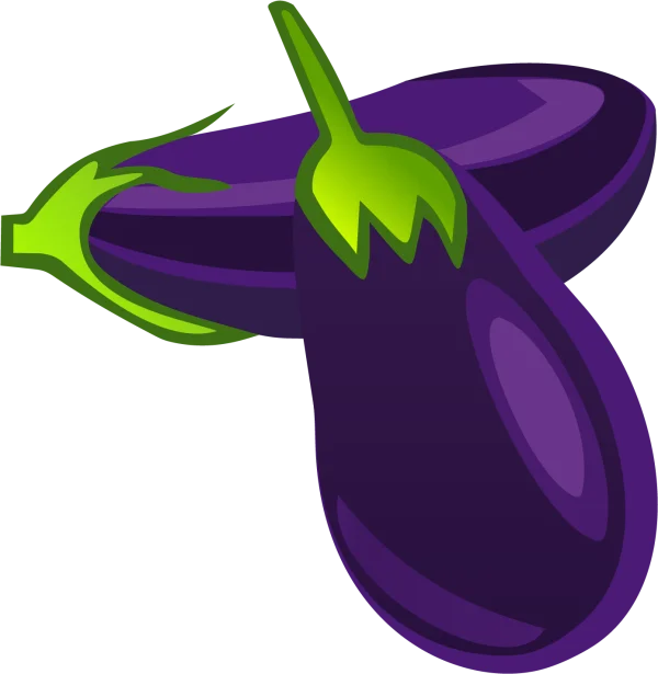 Two Purple Eggplants PNG Transparent Background