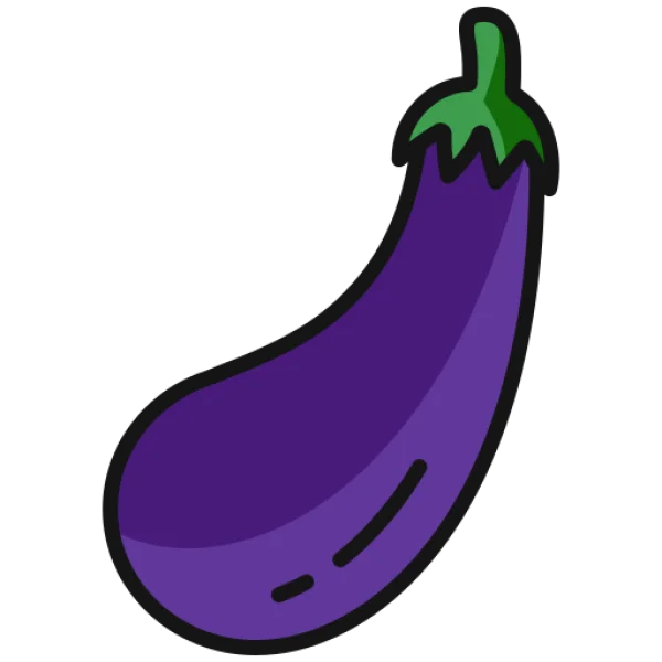 Cartoon Eggplant Icon PNG Transparent