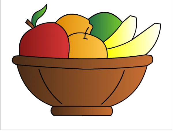 Cartoon Fruit Bowl PNG Transparent Background