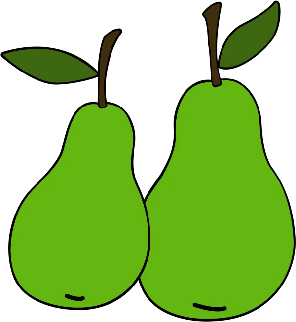 Two Green Pears PNG Transparent Background