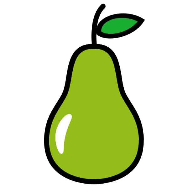 Stylized Green Pear PNG Transparent Background