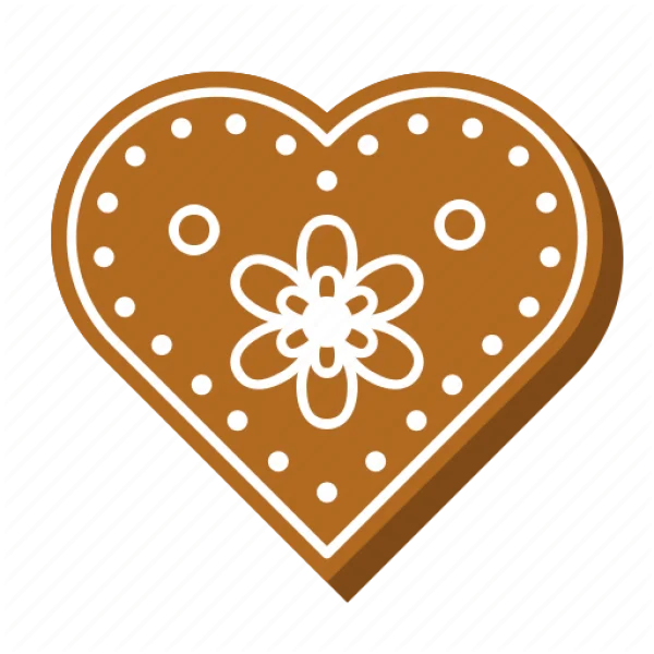 Decorated Gingerbread Heart Cookie PNG