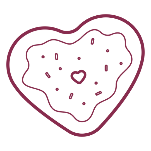Heart Shaped Cookie Icon Outline