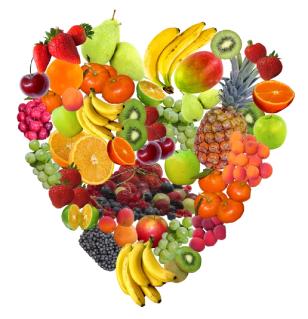 Heart-Shaped Fruit Assortment PNG Transparent