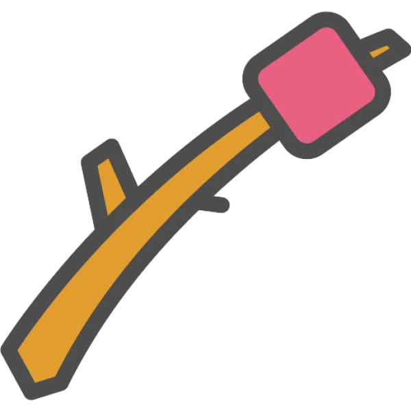 Marshmallow on a Stick PNG Transparent Background