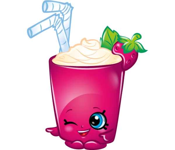 Winking Pink Smoothie Cup PNG Transparent Background