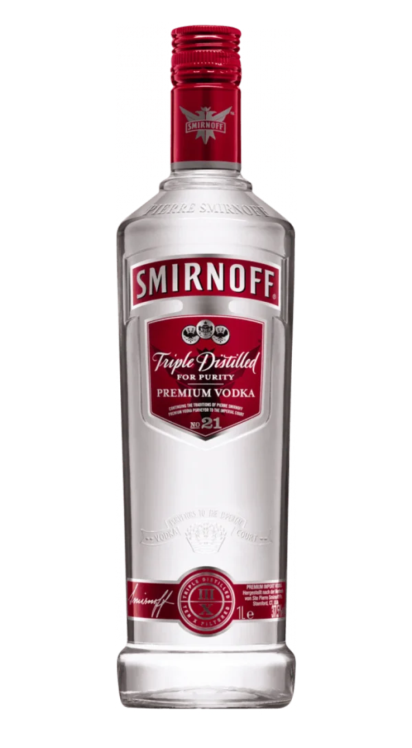 Smirnoff No. 21 Premium Vodka Bottle PNG Transparent Background
