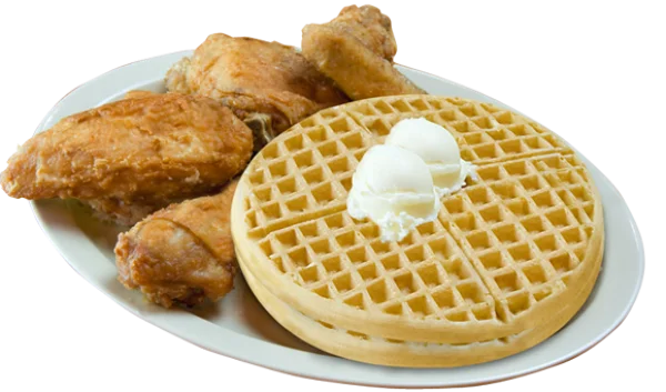 Fried Chicken and Waffles PNG Transparent Background