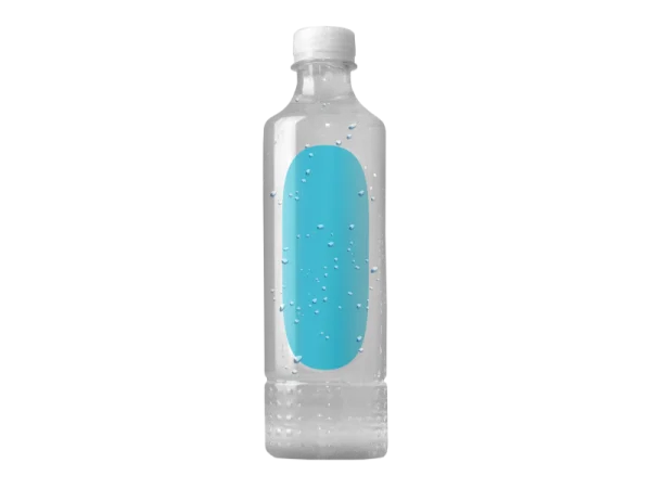 Clear Water Bottle with Droplets PNG Transparent Background