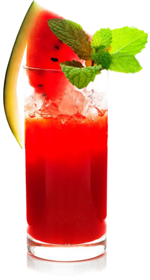 Watermelon Cocktail with Mint PNG Transparent Background