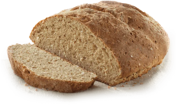 Whole Grain Bread Loaf with Slice PNG Transparent Background