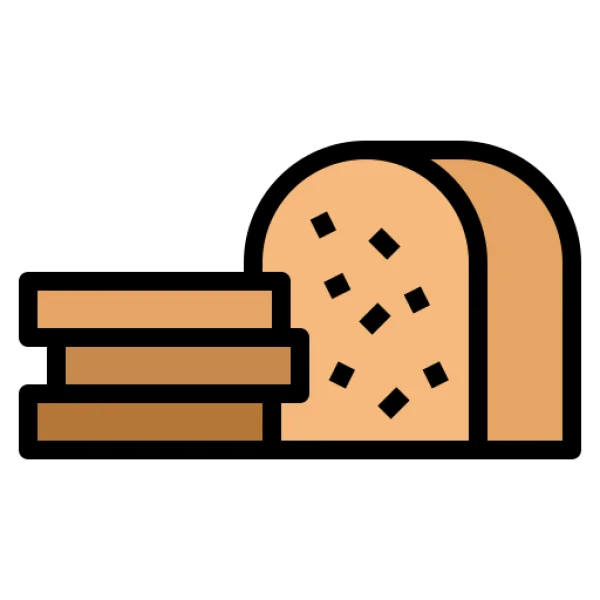 Bread Loaf and Slices Icon PNG Transparent