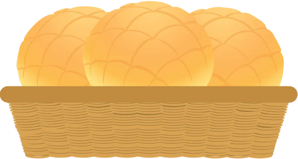 Melon Pan Bread Basket PNG Transparent