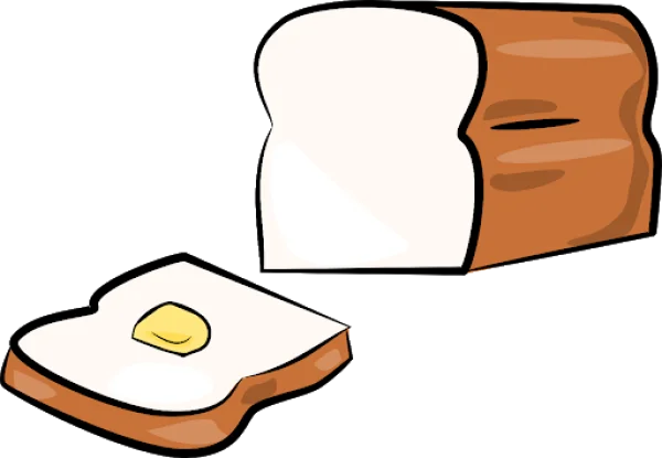 Sliced Bread with Butter PNG Transparent Background