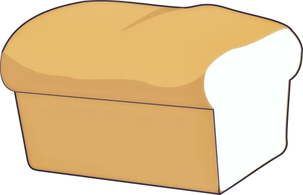 Cartoon White Bread Loaf PNG Transparent