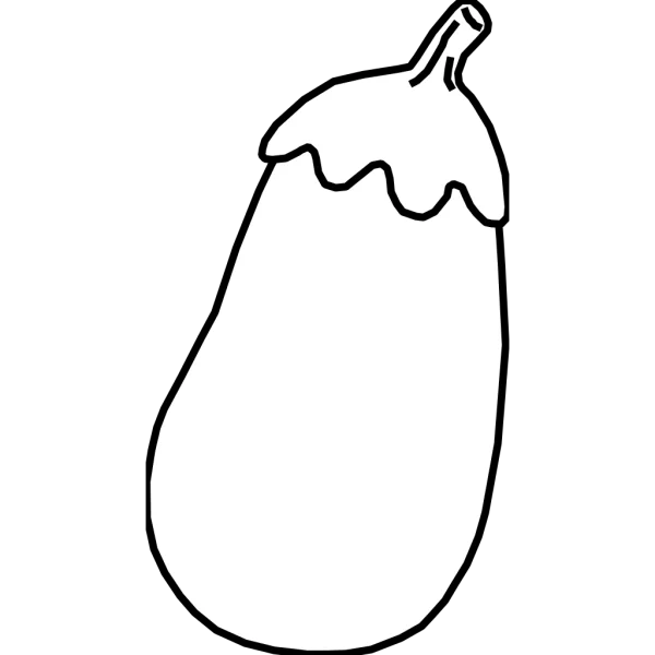 Eggplant Outline PNG Transparent Background