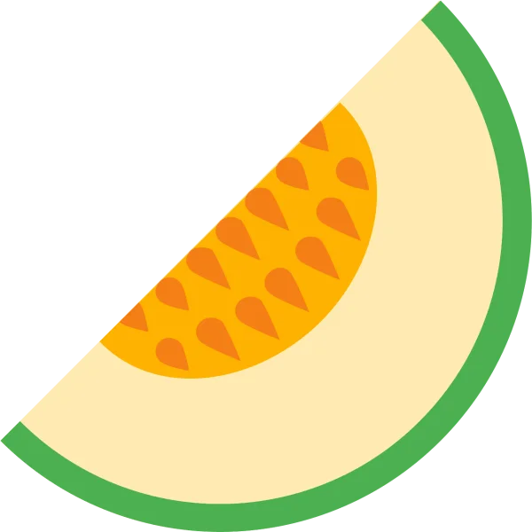 Flat Design Melon Slice Icon PNG Transparent